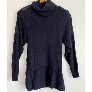 Vintage Raoul Womens Sweater SZ Large Silk Angora Black Artsy Beaded Whimsigoth